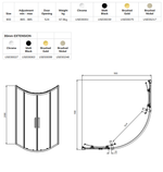 Sonas ASPECT 8mm Double Door Quadrant 900mm