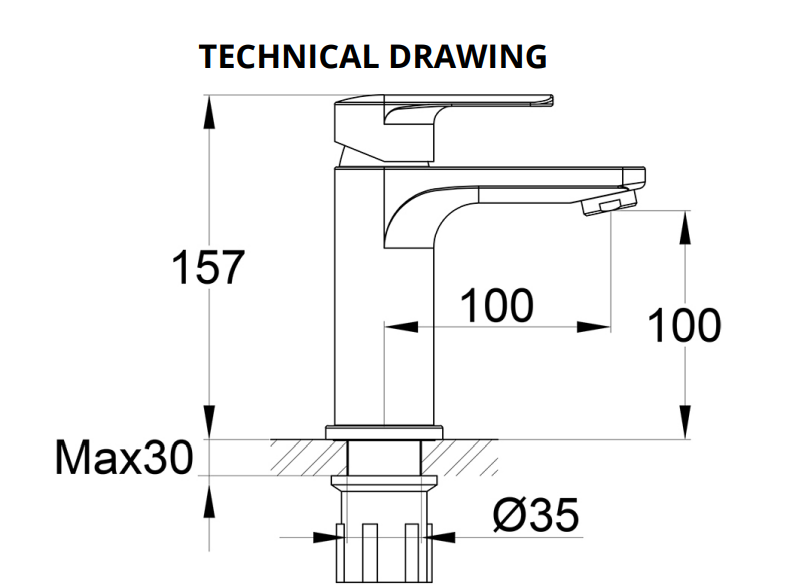 IMEX Suburb Basin Mixer with Universal Clicker Waste