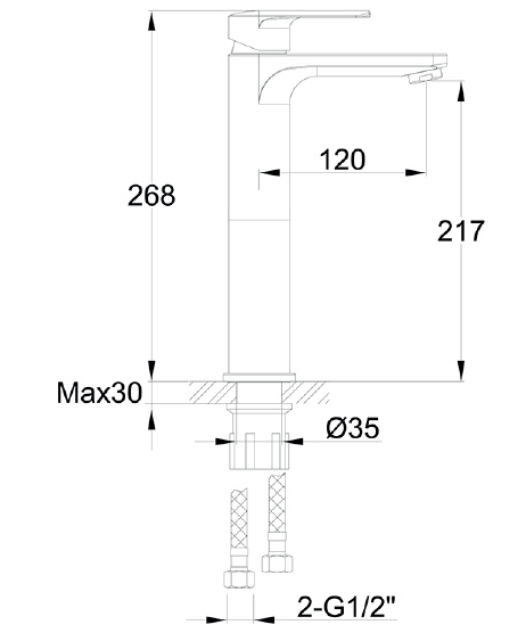 IMEX Suburb Tall Basin Mixer with Universal Clicker Waste