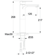 IMEX Suburb Tall Basin Mixer with Universal Clicker Waste