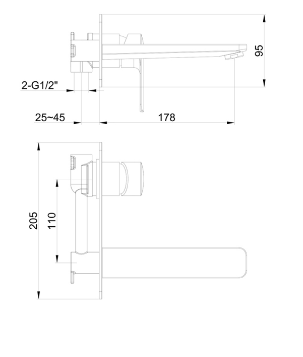 IMEX Suburb Wall Mounted Basin Mixer