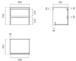 Sonas APEX Wall Hung Two Drawer Countertop Vanity Unit