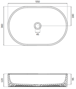 Sonas LIVING Oval Countertop Wash Basin & Waste