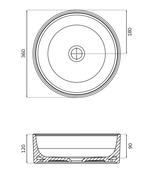 Sonas LIVING Round Countertop Wash Basin & Waste