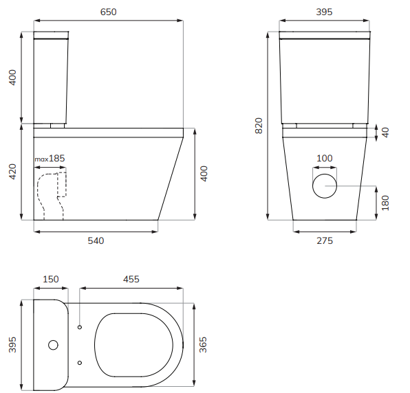 Sonas LIVING Fully Shrouded Close Coupled WC & Soft Close Seat