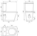 Sonas LIVING Fully Shrouded Close Coupled WC & Soft Close Seat