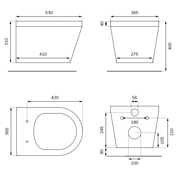 LIVING Wall Hung WC White & Soft Close Seat