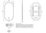 Sonas ETERNA 450x900mm Iluminated Mirror