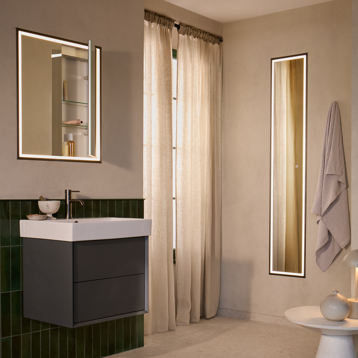HiB Vanquish LED Illuminated Recessed Bathroom Cabinet