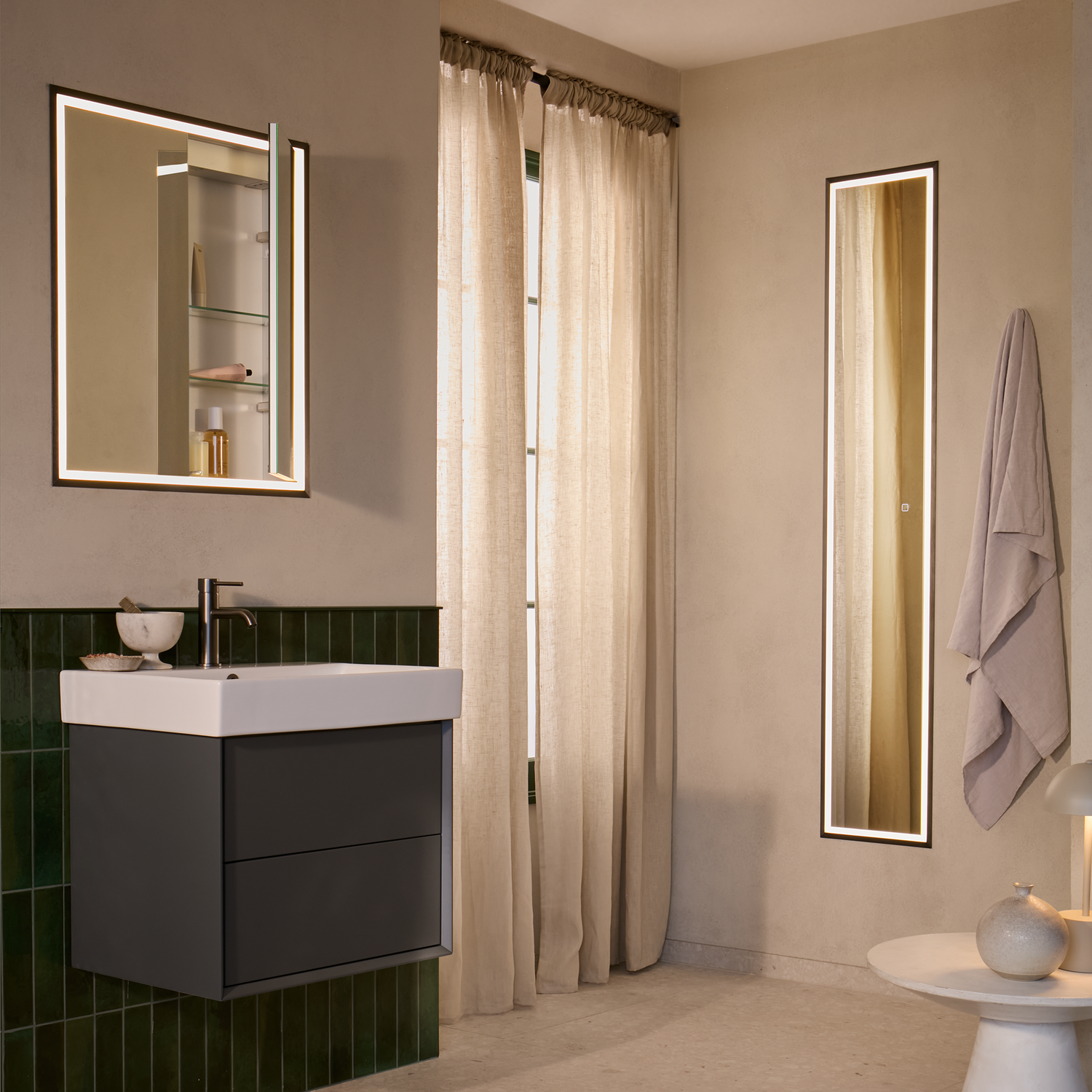 HiB Vanquish LED Illuminated Recessed Bathroom Cabinet