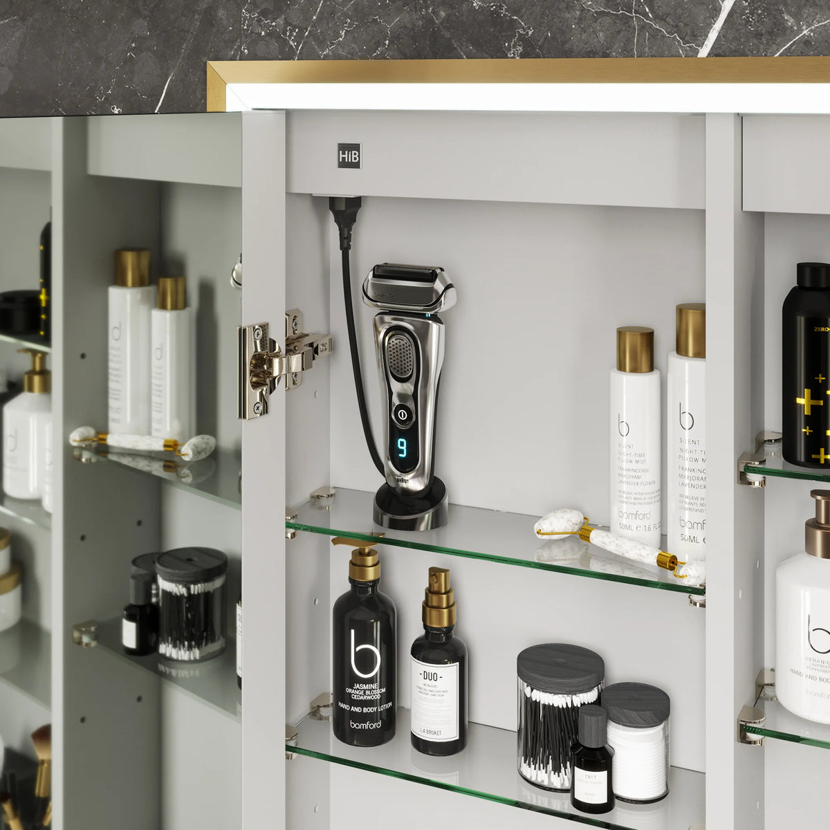 HiB Vanquish LED Illuminated Recessed Bathroom Cabinet
