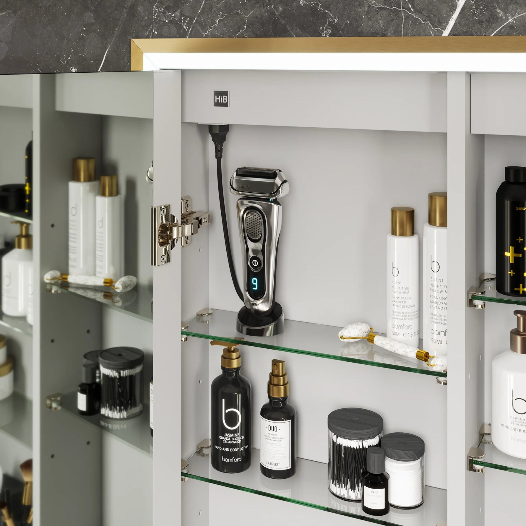 HiB Vanquish LED Illuminated Recessed Bathroom Cabinet