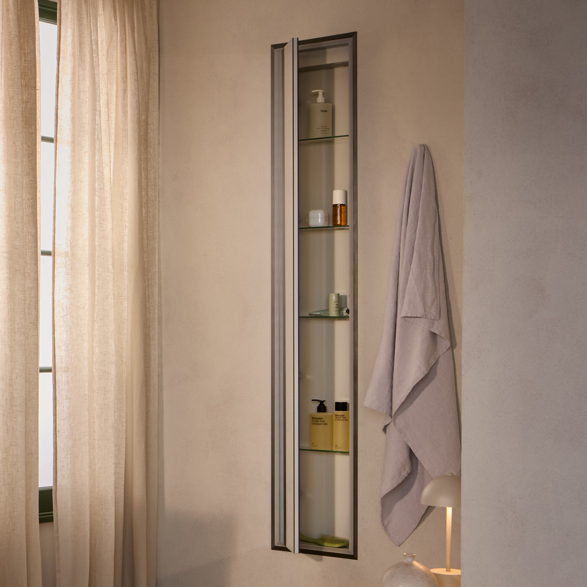 HiB Vanquish LED Illuminated Recessed Bathroom Cabinet 300mm x 1700mm