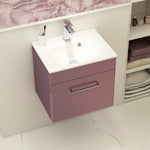 Imex Croma Wall Mounted Single Drawer 500mm Cabinet Plum