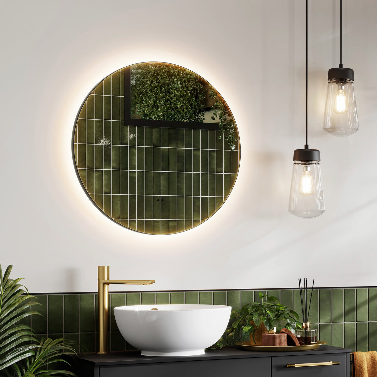 HIB Arcane Round Illuminated Mirror