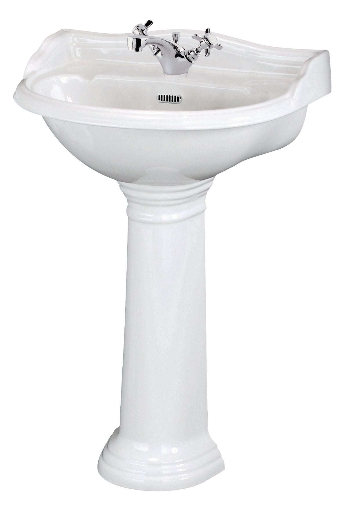 Hudson Reed Chancery Traditional 1TH Basin & Full Pedestal - Various Size