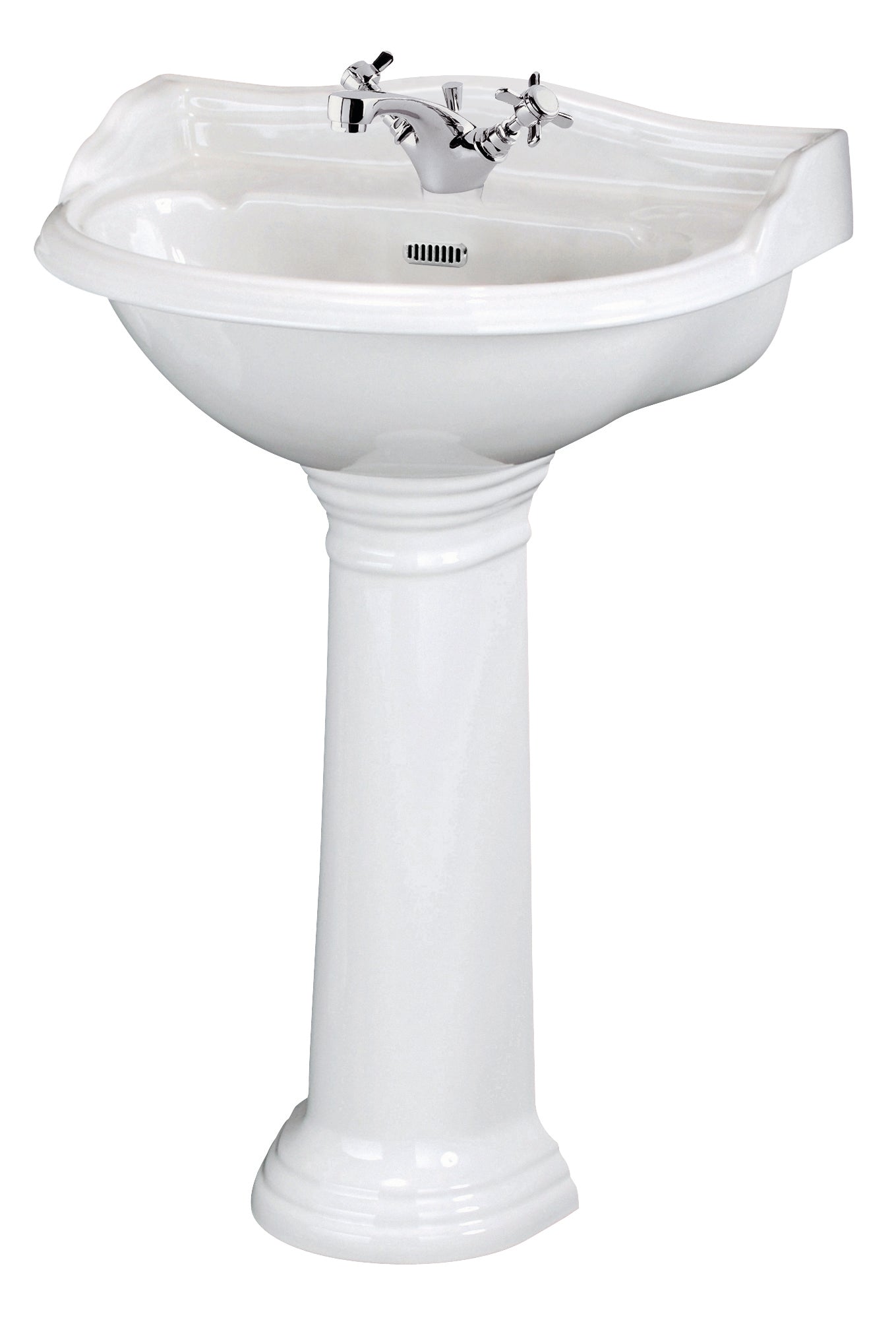 Hudson Reed Chancery Traditional 1TH Basin & Full Pedestal - Various Size
