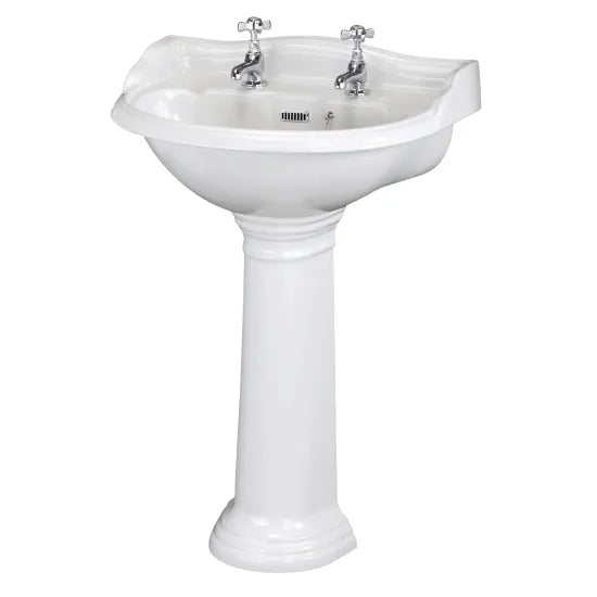 Hudson Reed Chancery Traditional 2TH Basin & Full Pedestal - Various Size 600mm basin