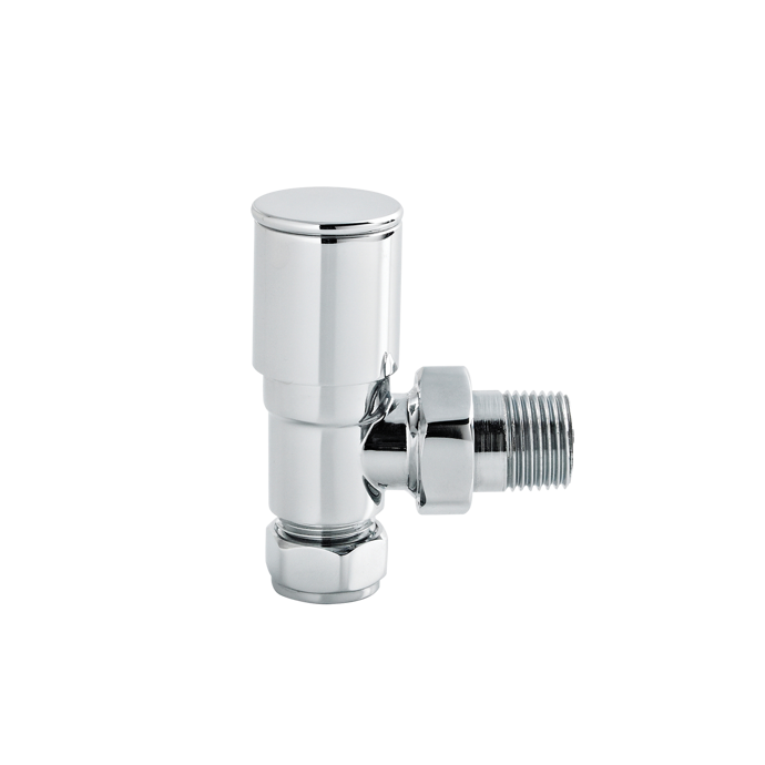 Modern Chrome Radiator Valves 15mm - Angled