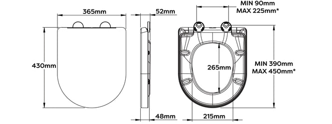 Croydex Eyre Flexi-Fix™ D-Shaped Soft-Close Toilet Seat – White