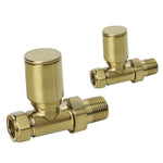SONAS Round Head Straight Radiator Valve - Brushed Gold