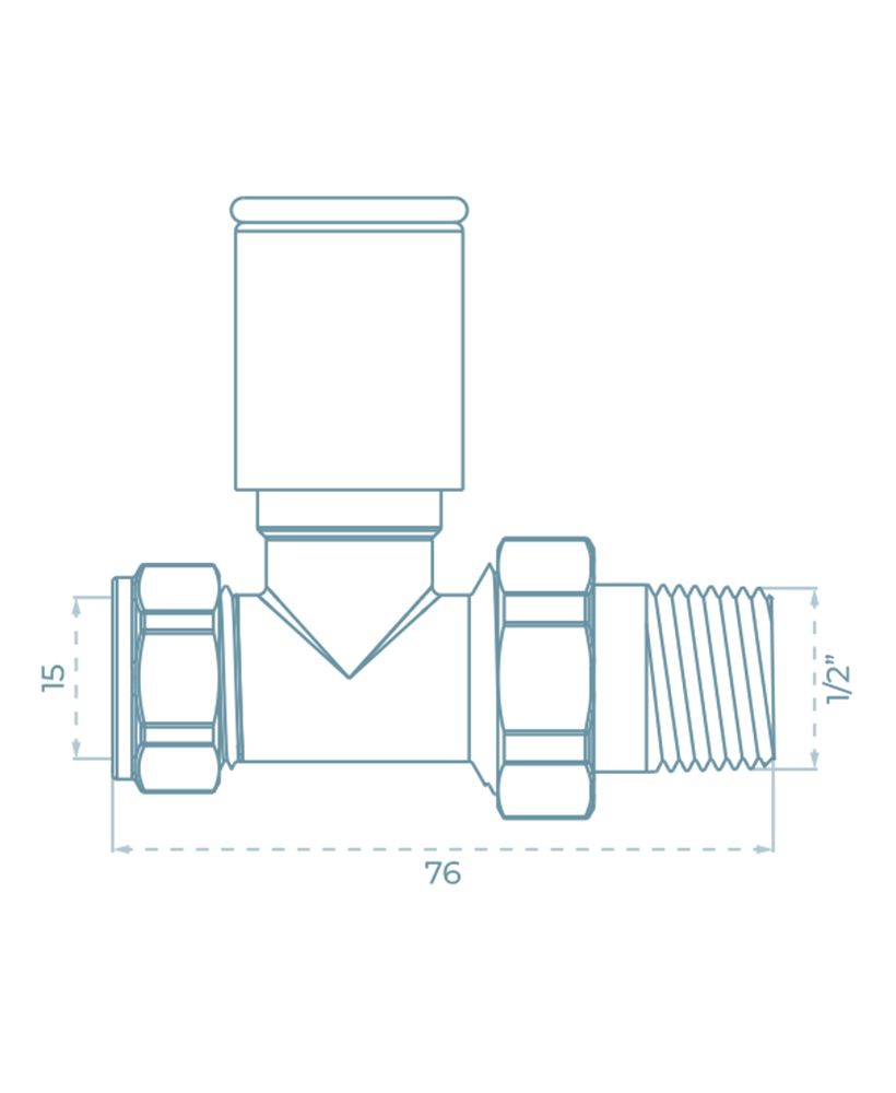 SONAS Round Head Straight Radiator Valve Brushed Nickel