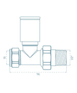 SONAS Round Head Straight Radiator Valve Brushed Nickel