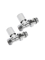GIAVANI Straight Chrome Towel Rail Valves (pair)