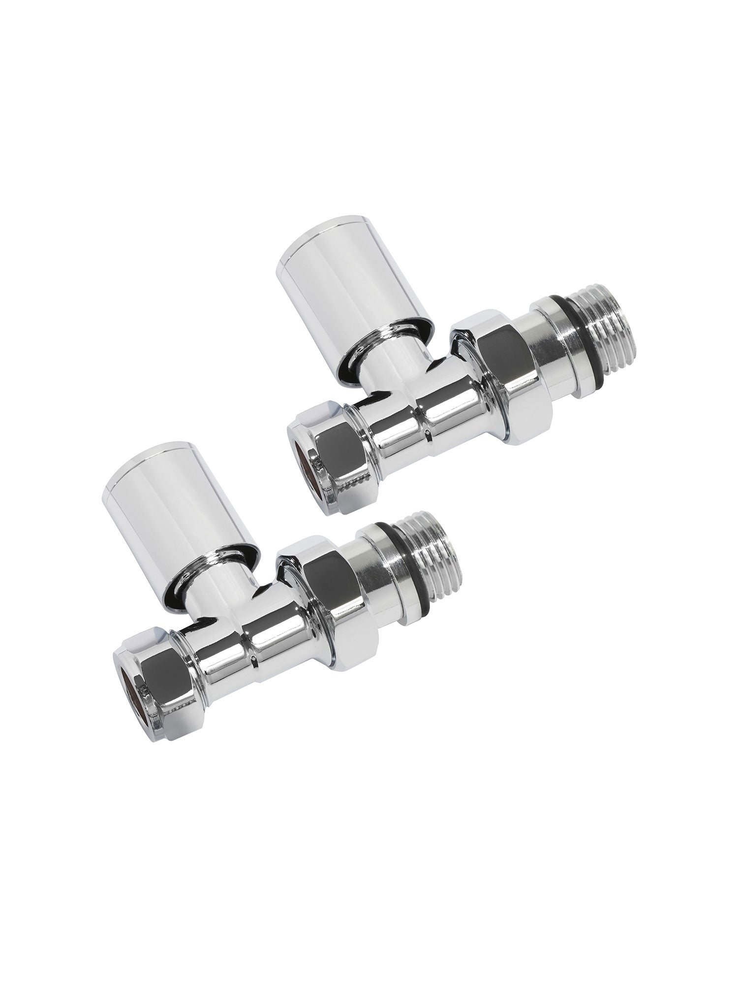 GIAVANI Straight Chrome Towel Rail Valves (pair)