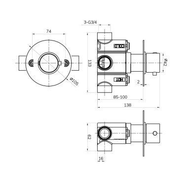 Sonas Hakk Concealed Shower Valve