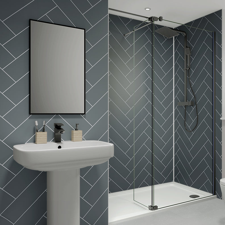 Multipanel Tile Collection Monument Grey Herringbone (410x123) (0780)