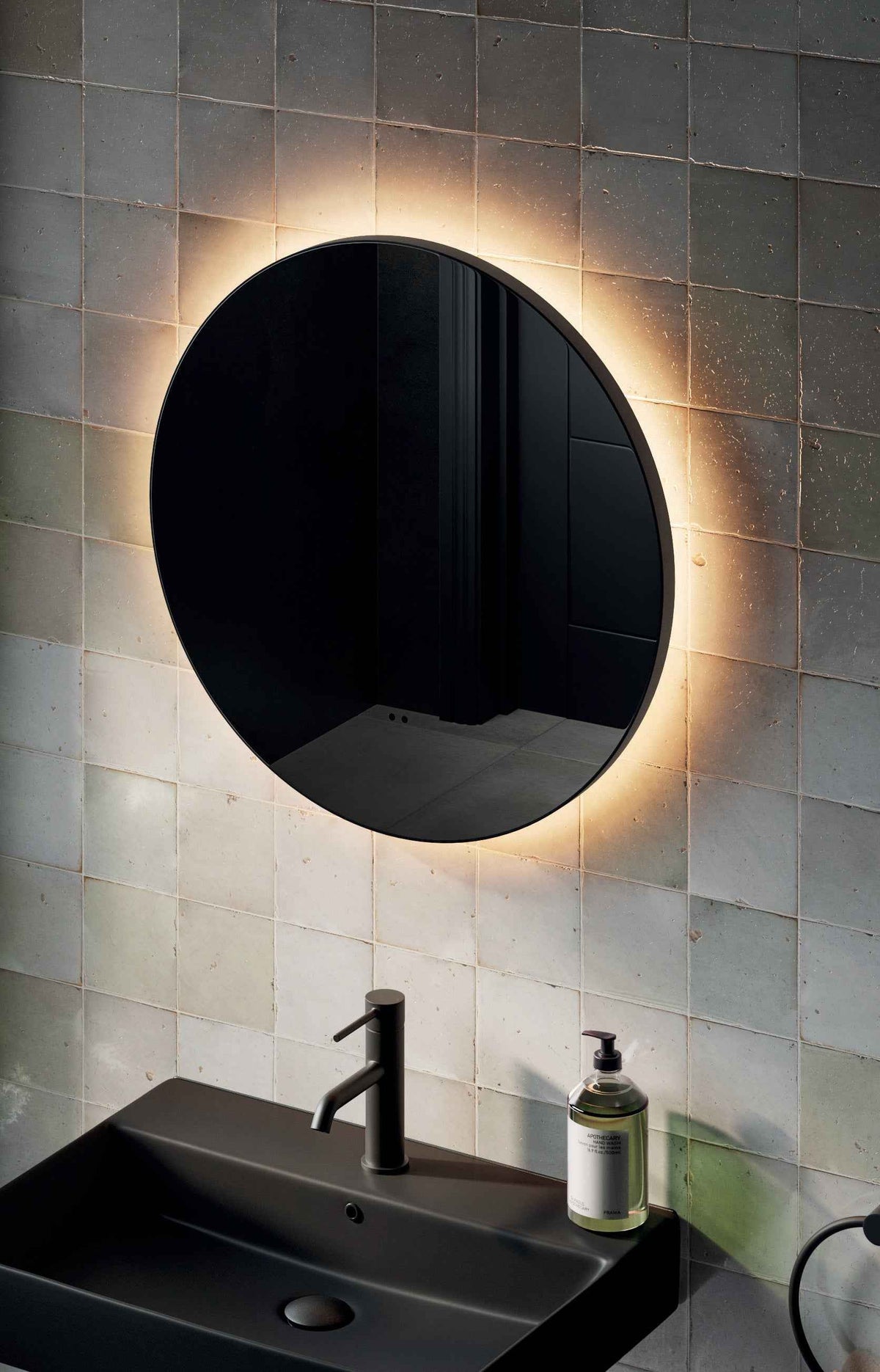 HIB Arcane Round Illuminated Mirror