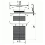 Imex - Solid Brass Deluxe Unslotted Basin Clicker Waste