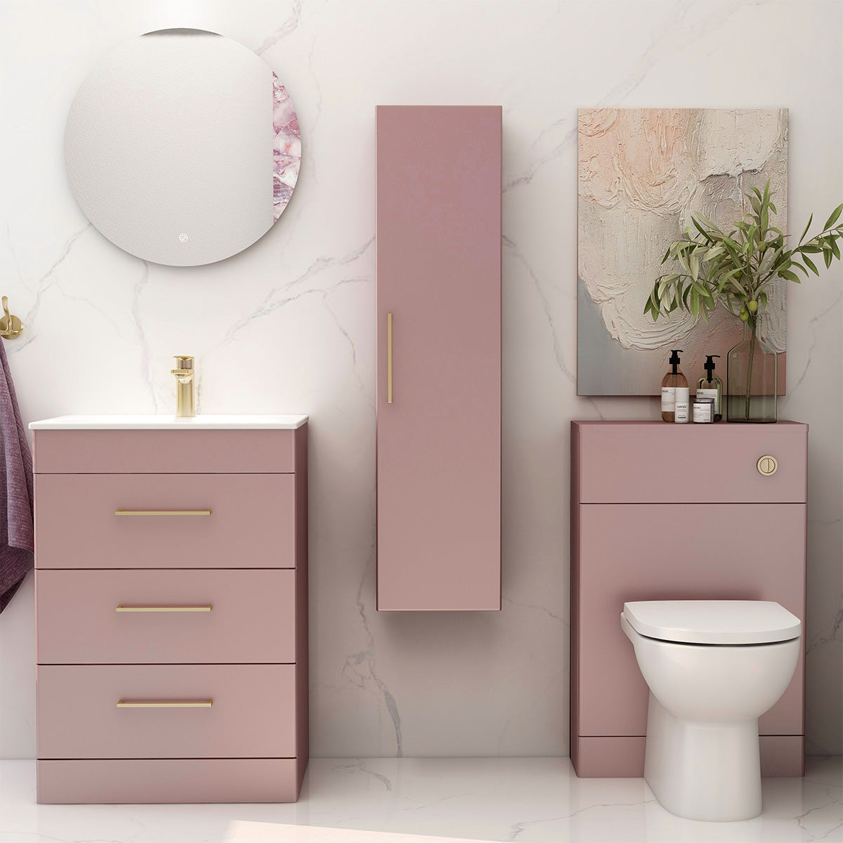 IMEX Wall Mounted Single Door Storage Cabinet Plum