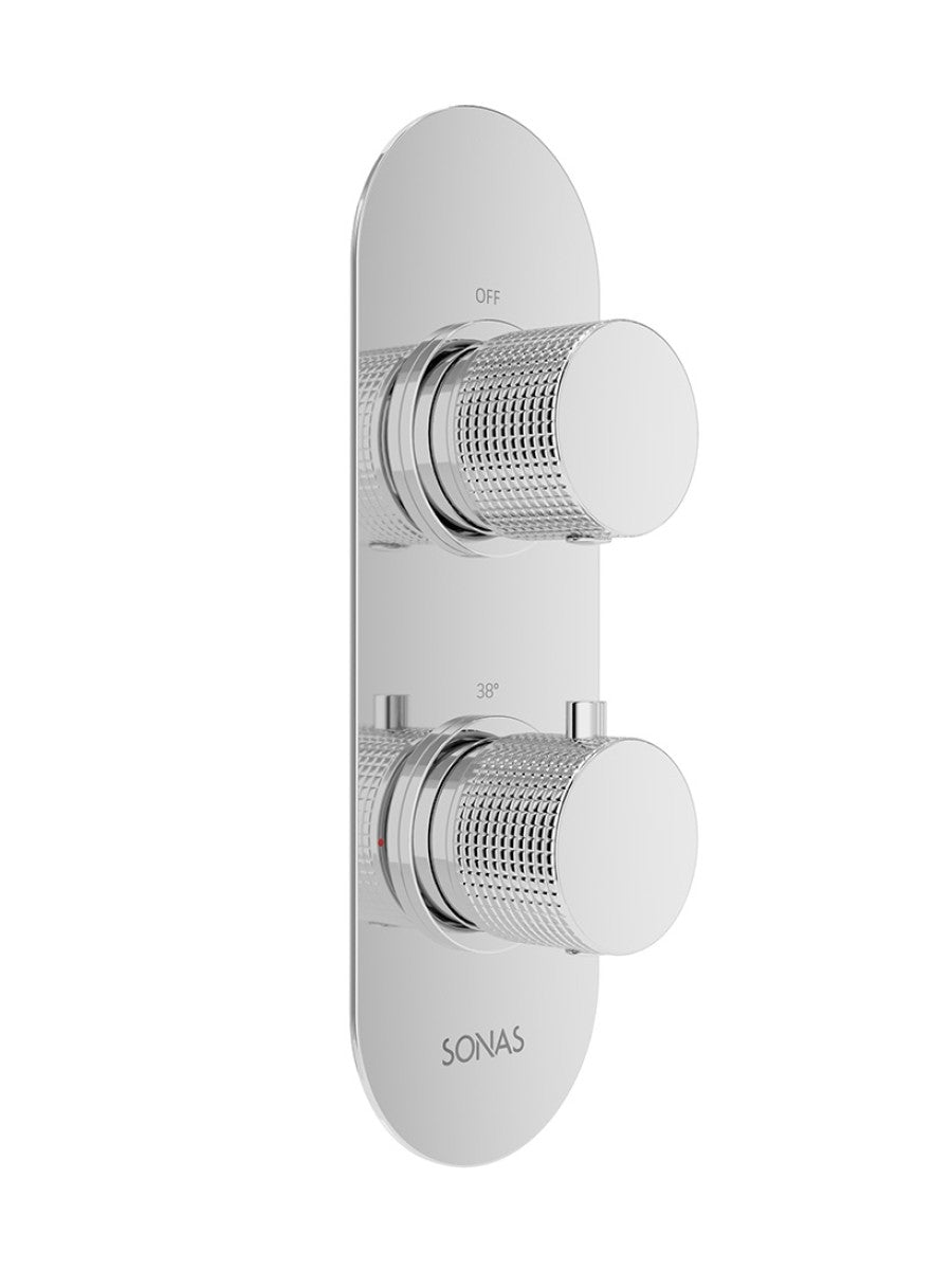 Sonas Alita Knurled Concealed Thermostatic Shower Valve Triple Outlet