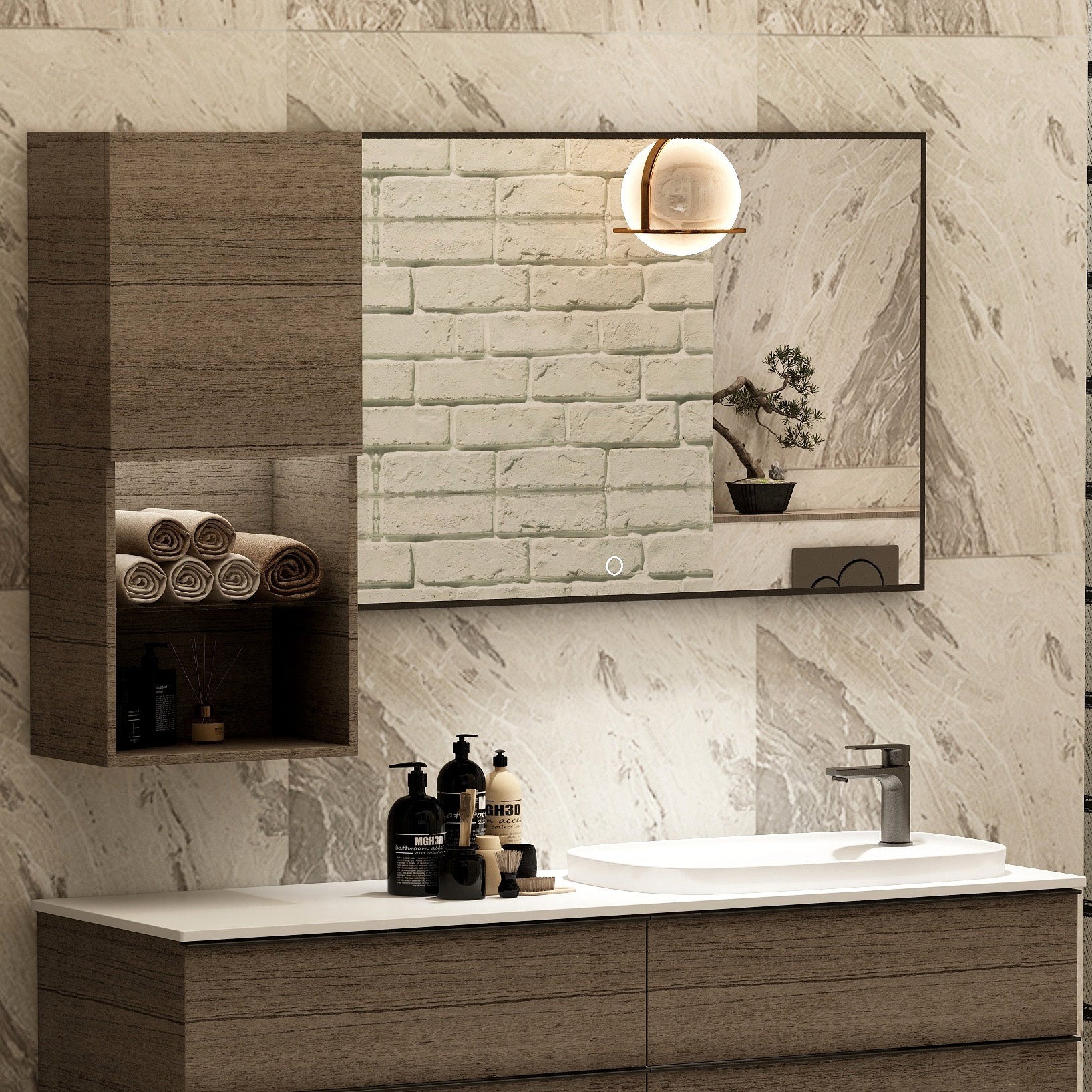 IMEX Liberty 1100mm Rectangular LED Mirror with Integrated Demister