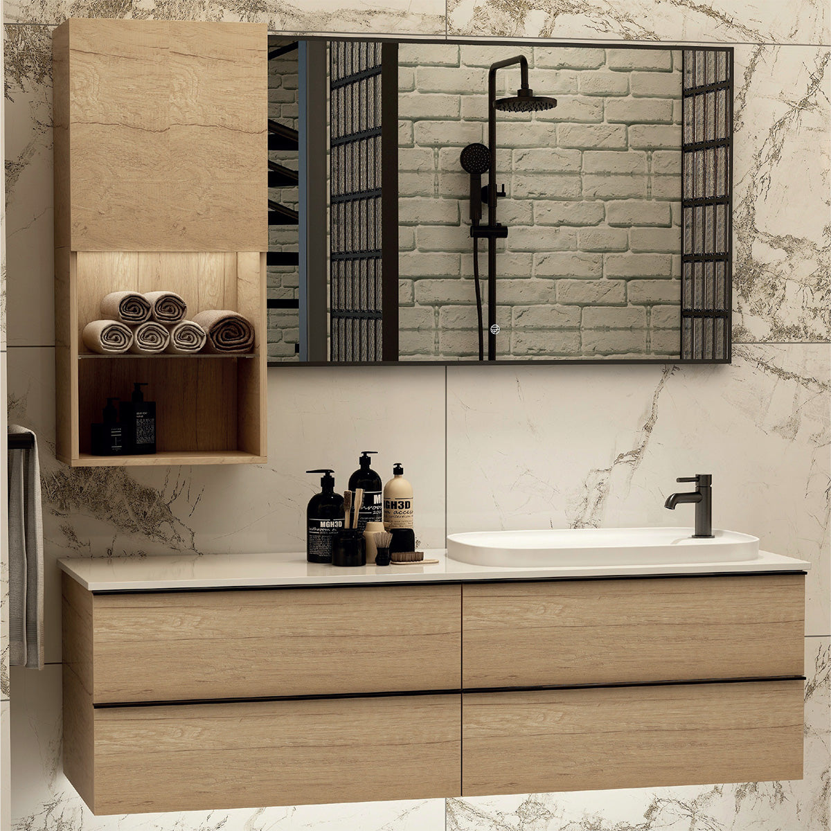 IMEX Liberty 1100mm Rectangular LED Mirror with Integrated Demister