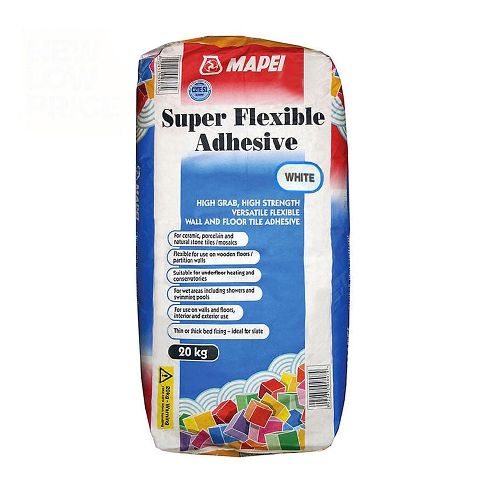 Mapei - Super flexible S1 White Tile Adhesive, 20kg