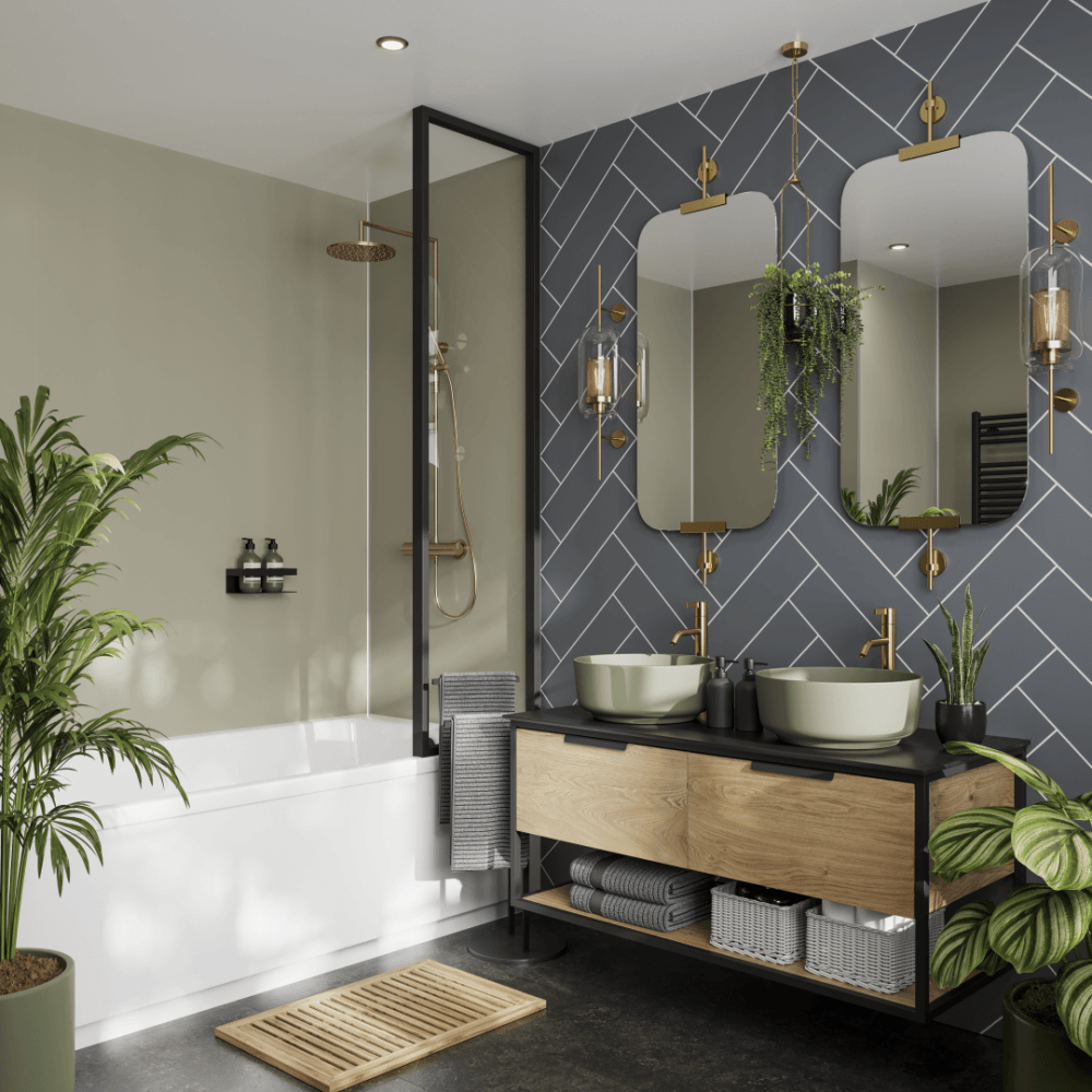 Multipanel Tile Collection Monument Grey Herringbone (410x123) (0780)