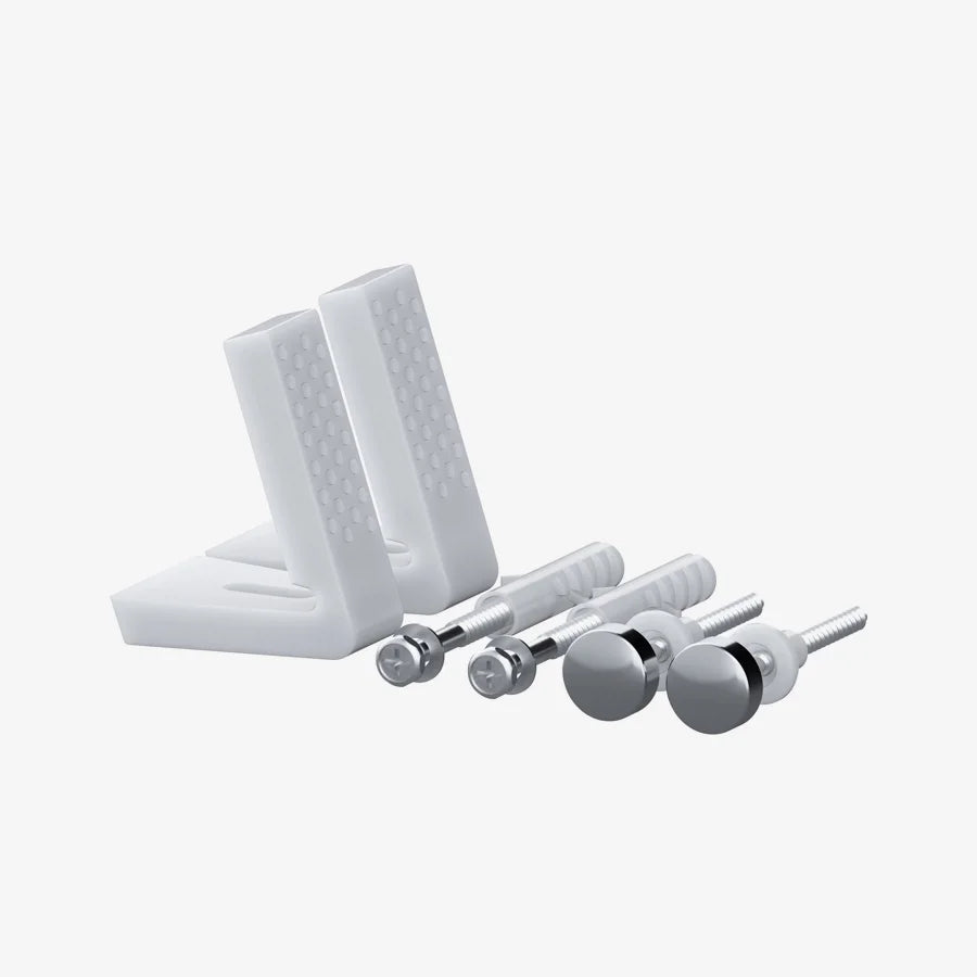 Viva - Angled Floor Toilet Pan Fixing Kit (Chrome & White Cap)