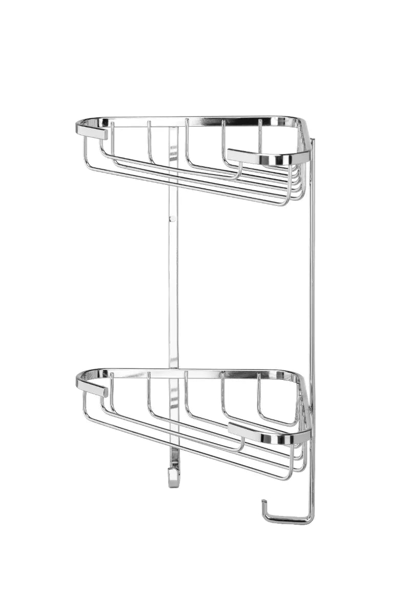 Croydex Small Two-Tier Corner Shower Basket – Chrome