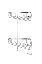 Croydex Small Two-Tier Corner Shower Basket – Chrome