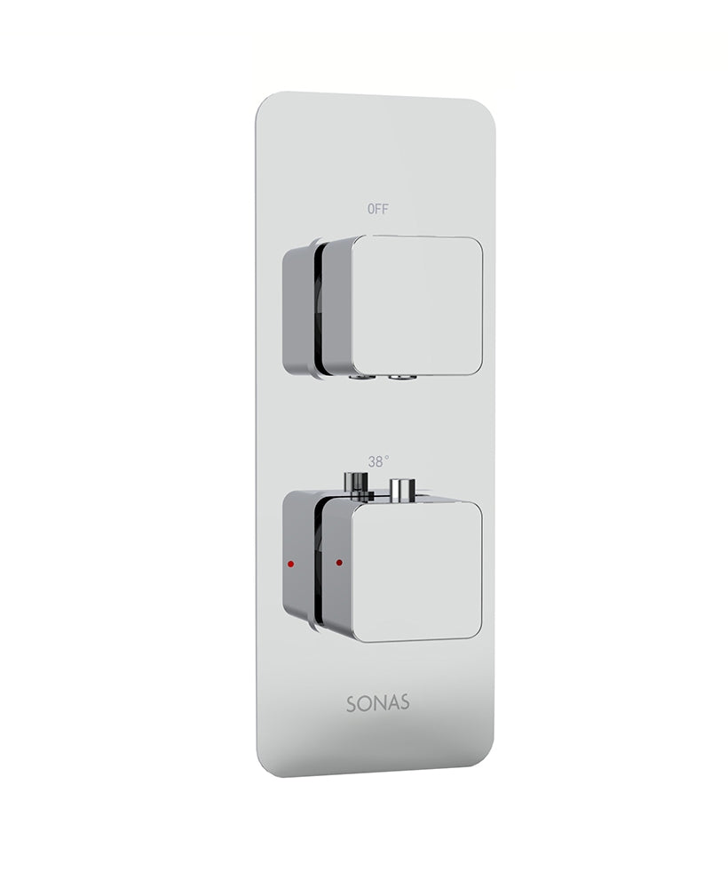 Sonas ALITA Soft Square Twin Shower Valve Dual Outlet