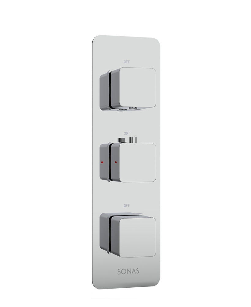 Sonas ALITA Soft Square Triple Shower Valve Triple Outlet