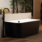 IMEX Ravine Back-to-Wall Freestanding Bath (Matt Black Edition)