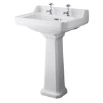 Hudson Reed Richmond Basin & Pedestal 2 Tap Hole - Various Sizes