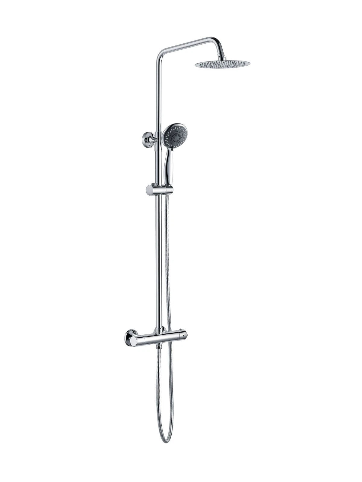 GIAVANNI Nova Round Twin Head Shower Kit Chrome