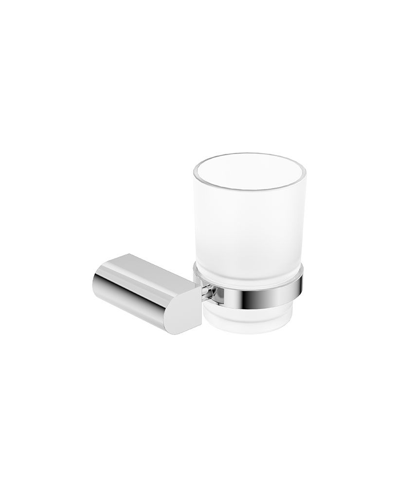 SONAS Alita Luxury Wall-Mounted Toothbrush Holder & Frosted Glass Tumbler Chrome