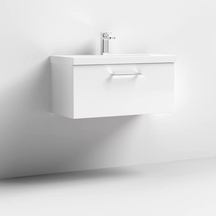 Chester 800MM 1 Drawer Wall Hung Vanity Unit In White