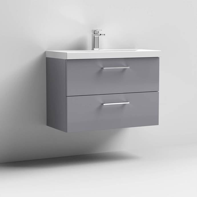 Chester 800MM 2 Drawer Wall Hung Vanity Unit In White